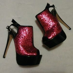 Pink Glitter Heels